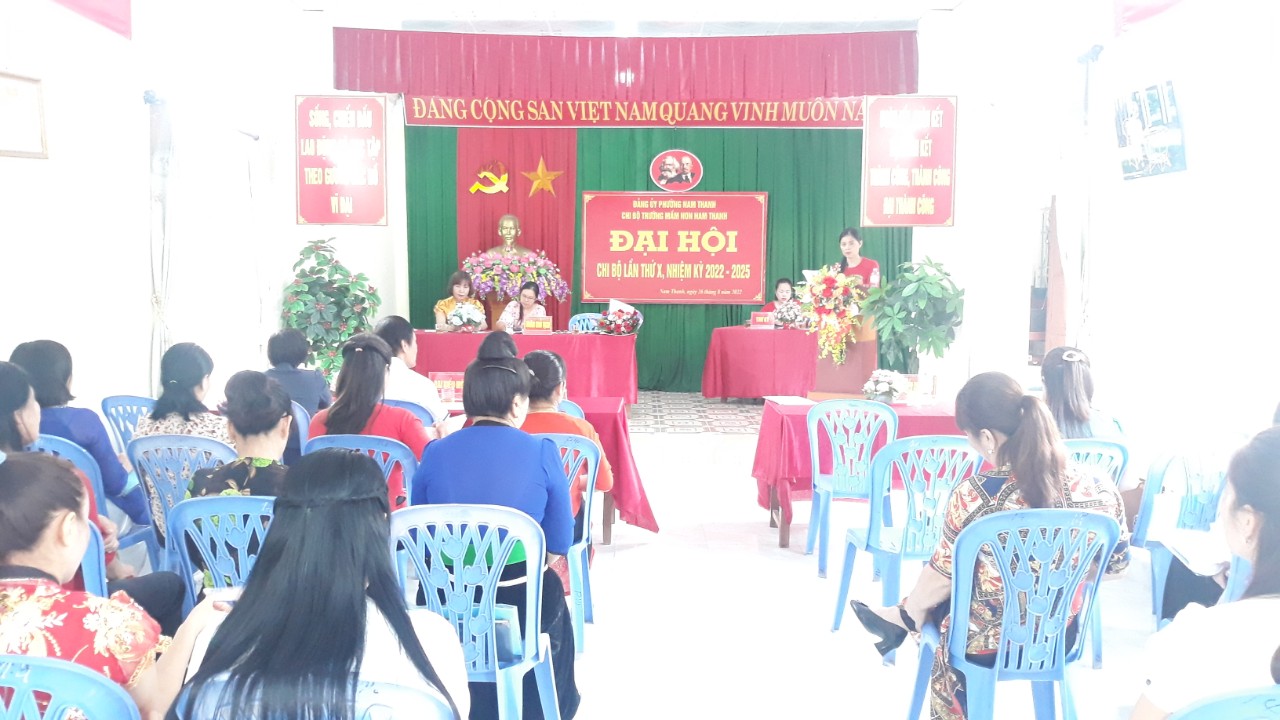 CHI BỘ TRƯỜNG MẦM NON NAM THANH TỔ CHỨC THÀNH CÔNG ĐẠI HỘI CHI BỘ NHIỆM KỲ 2022-2025