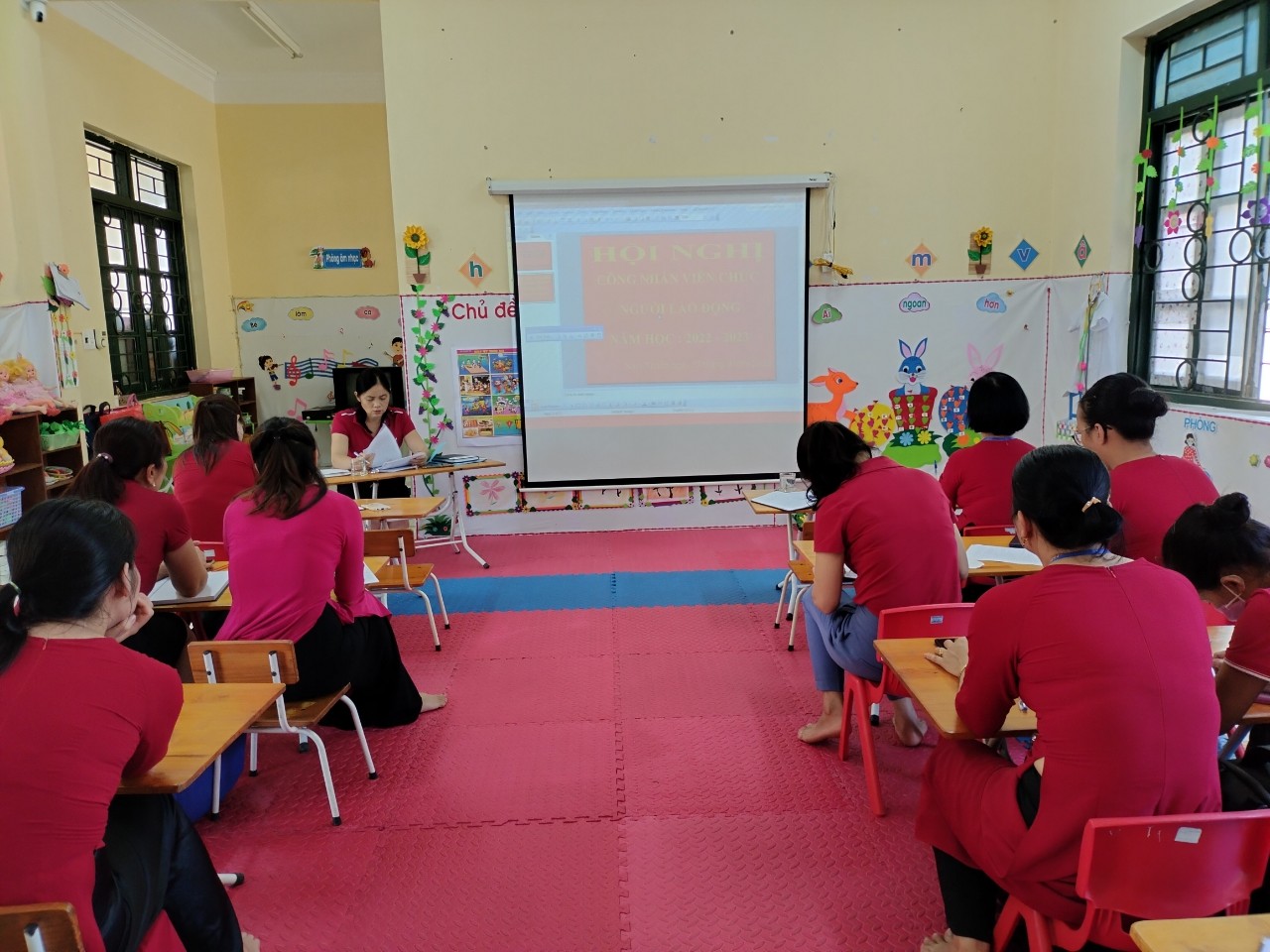 TRƯỜNG MẦM NON NAM THANH TỔ CHỨC HỘI NGHỊ CÔNG NHÂN VIÊN CHỨC NGƯỜI  LAO ĐỘNG NĂM HỌC 2022-2023